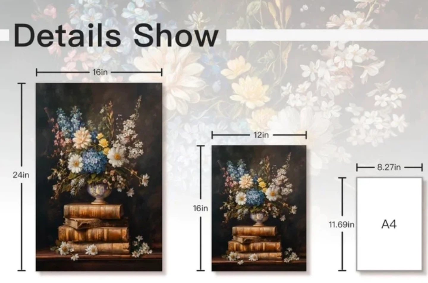 Set of 3 Floral Still Life Canvas Wall Art - photo 4