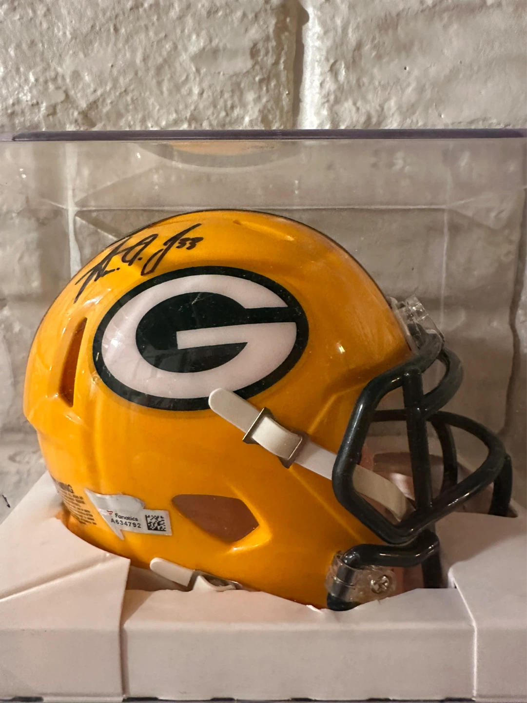 Green Bay Packers Mini Helmet Signed Aaron Jones #33 - photo 2