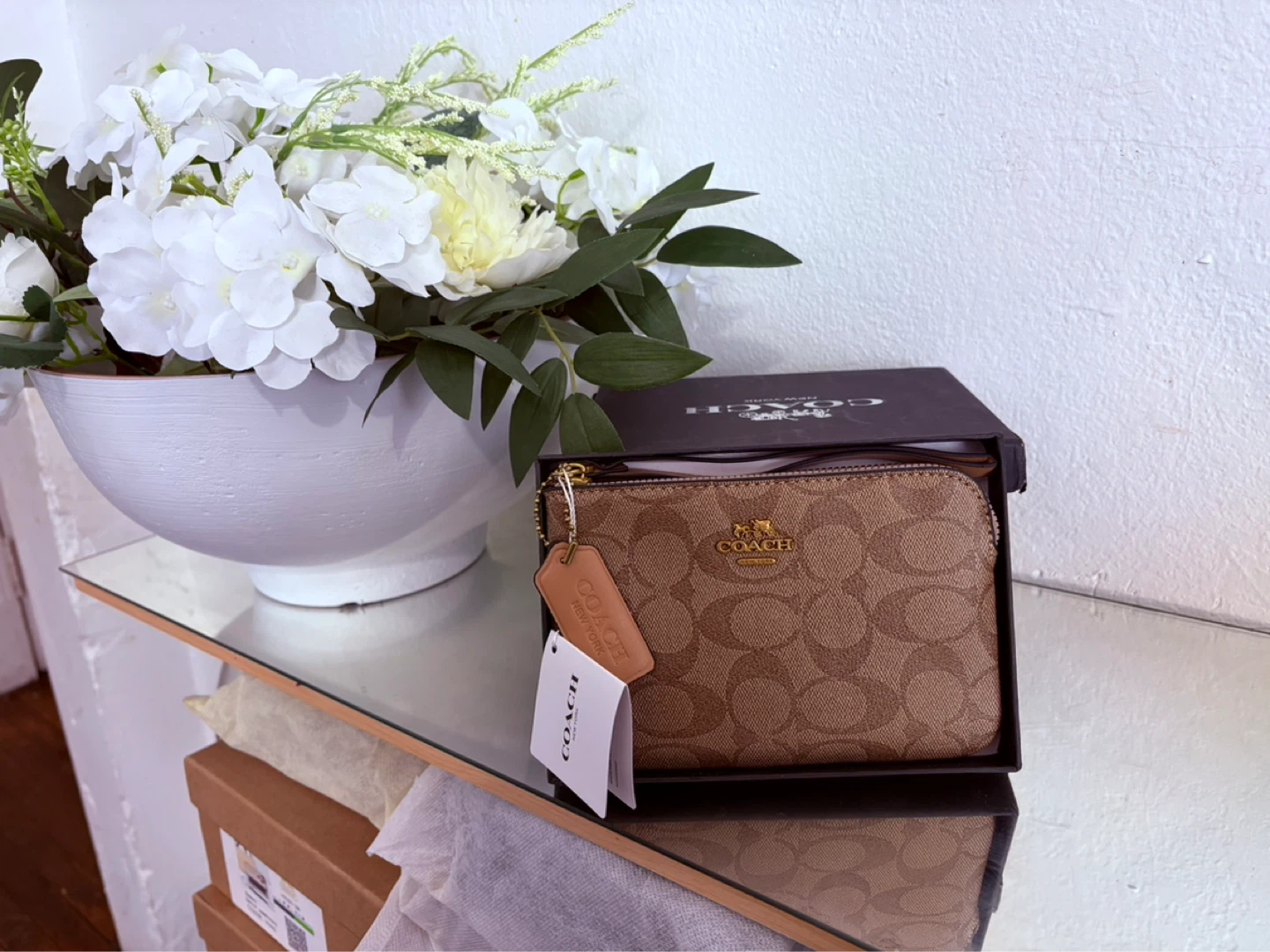 Coach Signature Canvas Wristlet