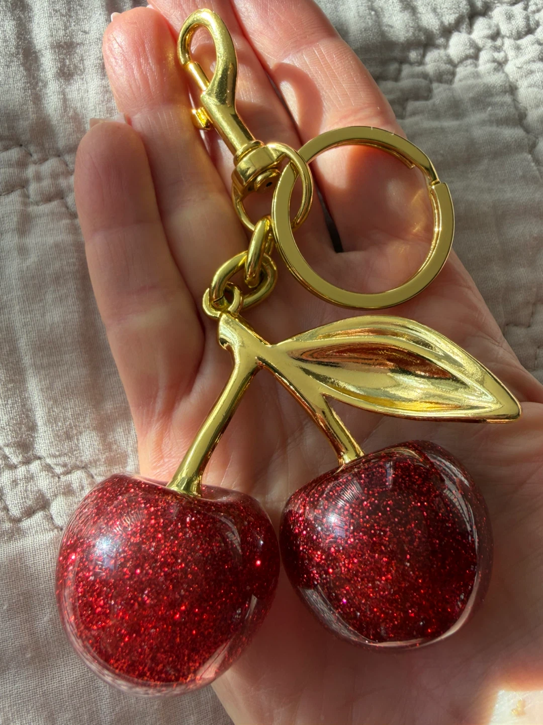 New Trendy cherry bag charm