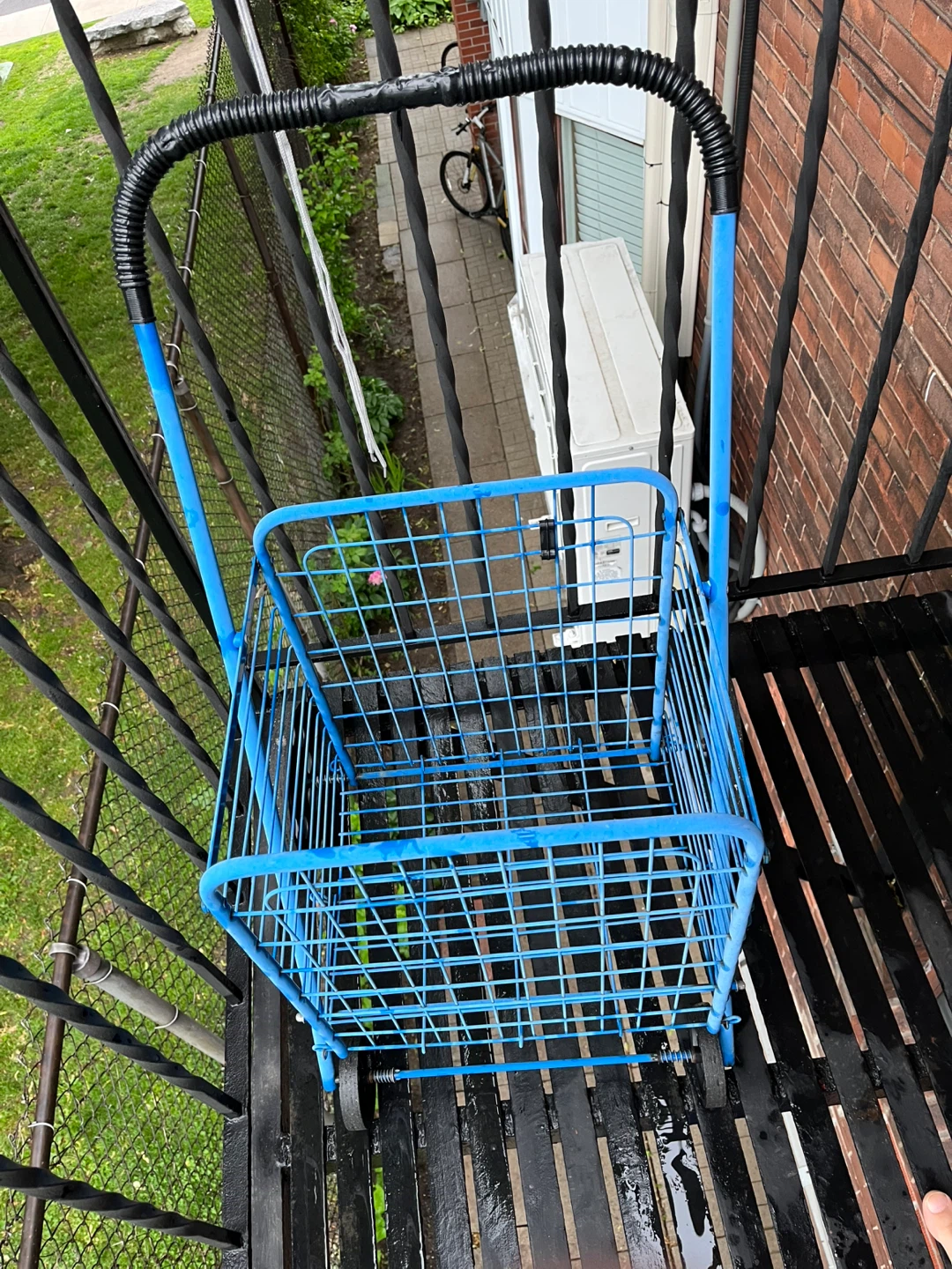 Blue Shopping Cart with Wheels