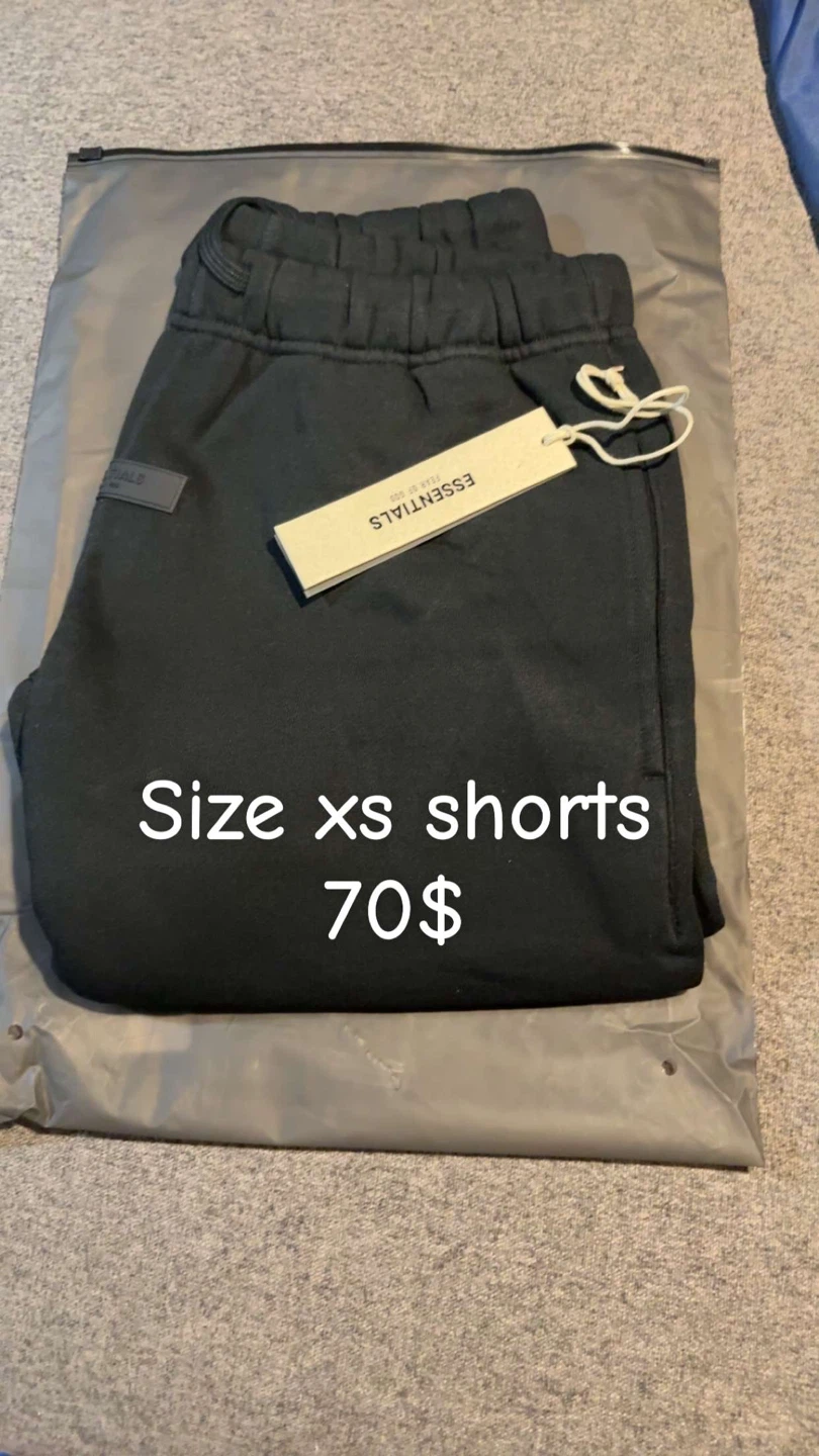 Fear of God Essentials Black Shorts - Size XS