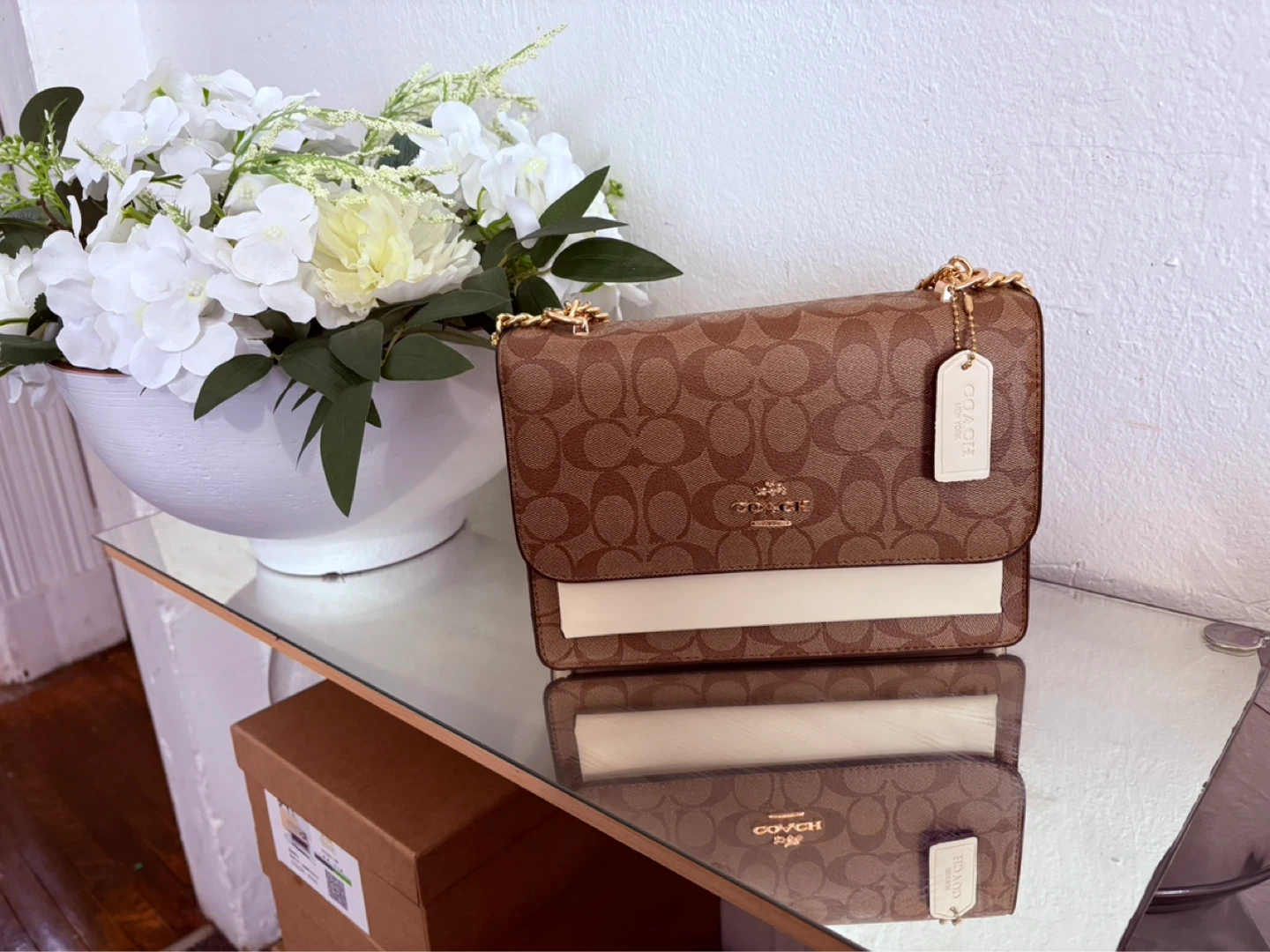 Coach Monogram Chain Wallet
