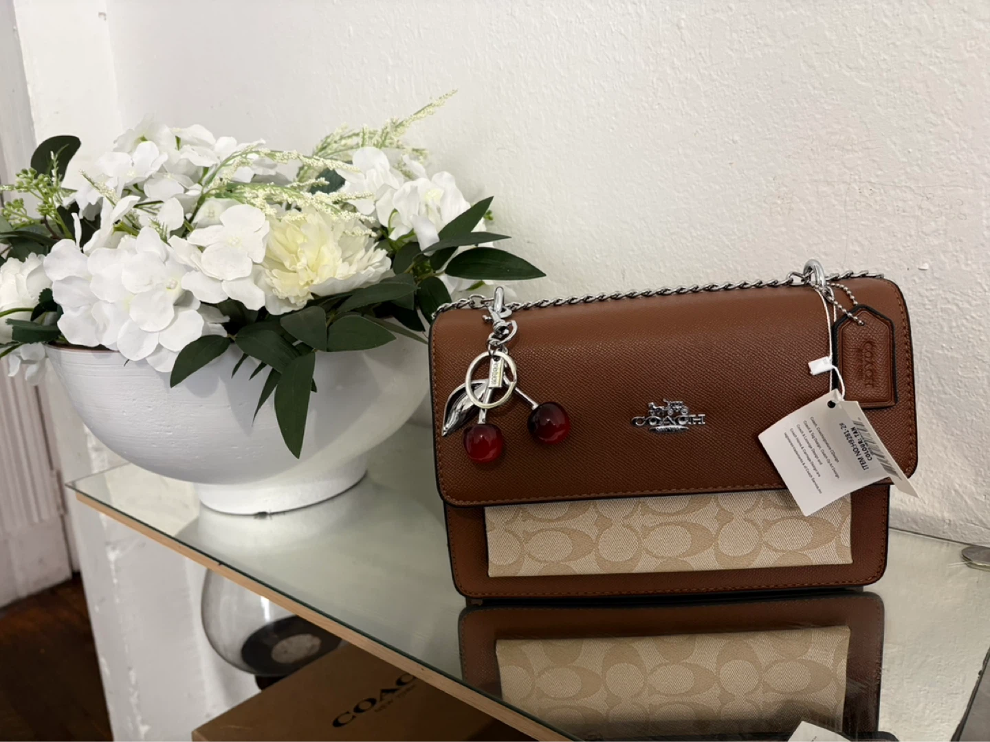 Coach Saddle Bag with Cherry Charm
