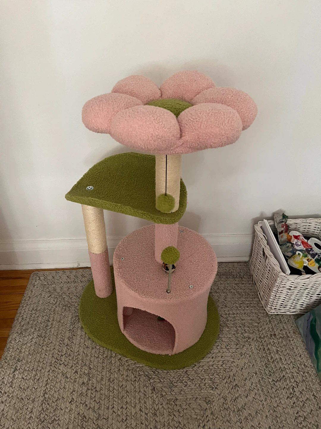 Pink Flower Cat Tree Condo
