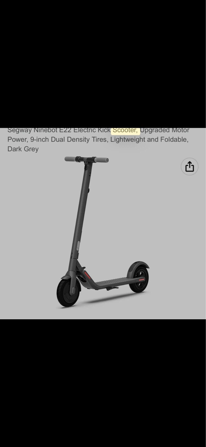 Segway Ninebot E22 Electric Kick Scooter - Dark Grey