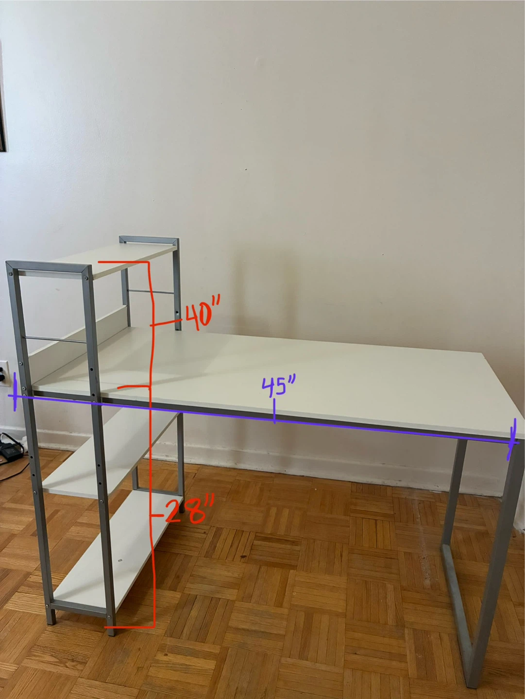 White Desk with Shelving - photo 3