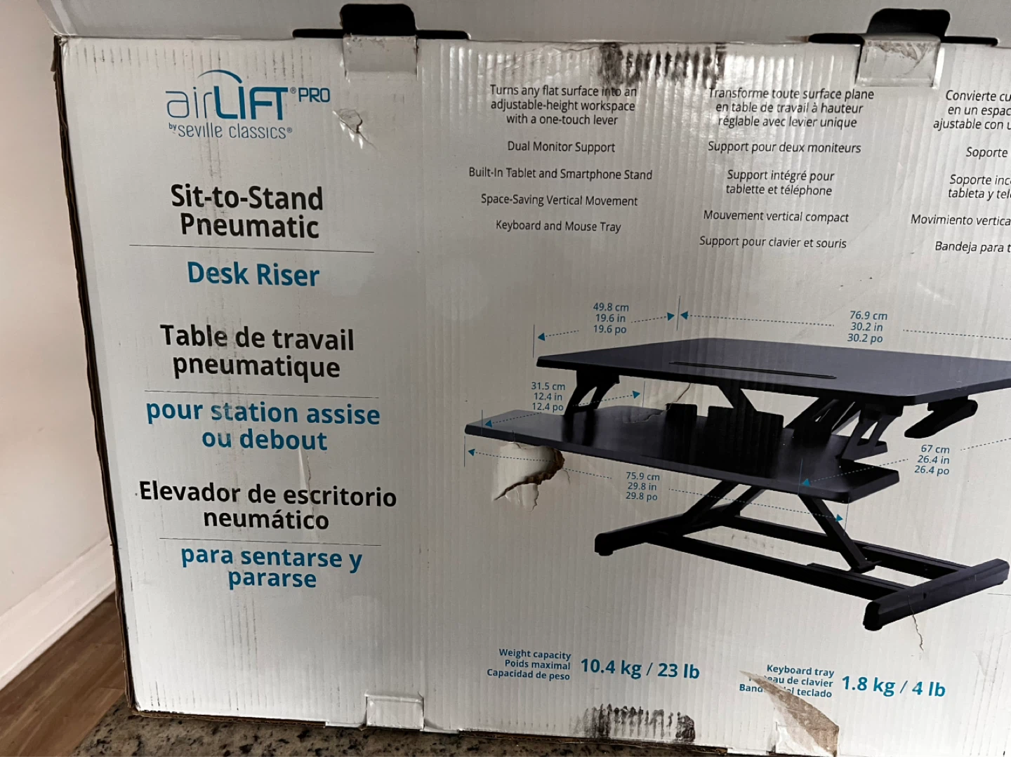 Seville Classics AirLift Pro Sit-to-Stand Pneumatic Desk Riser - photo 2