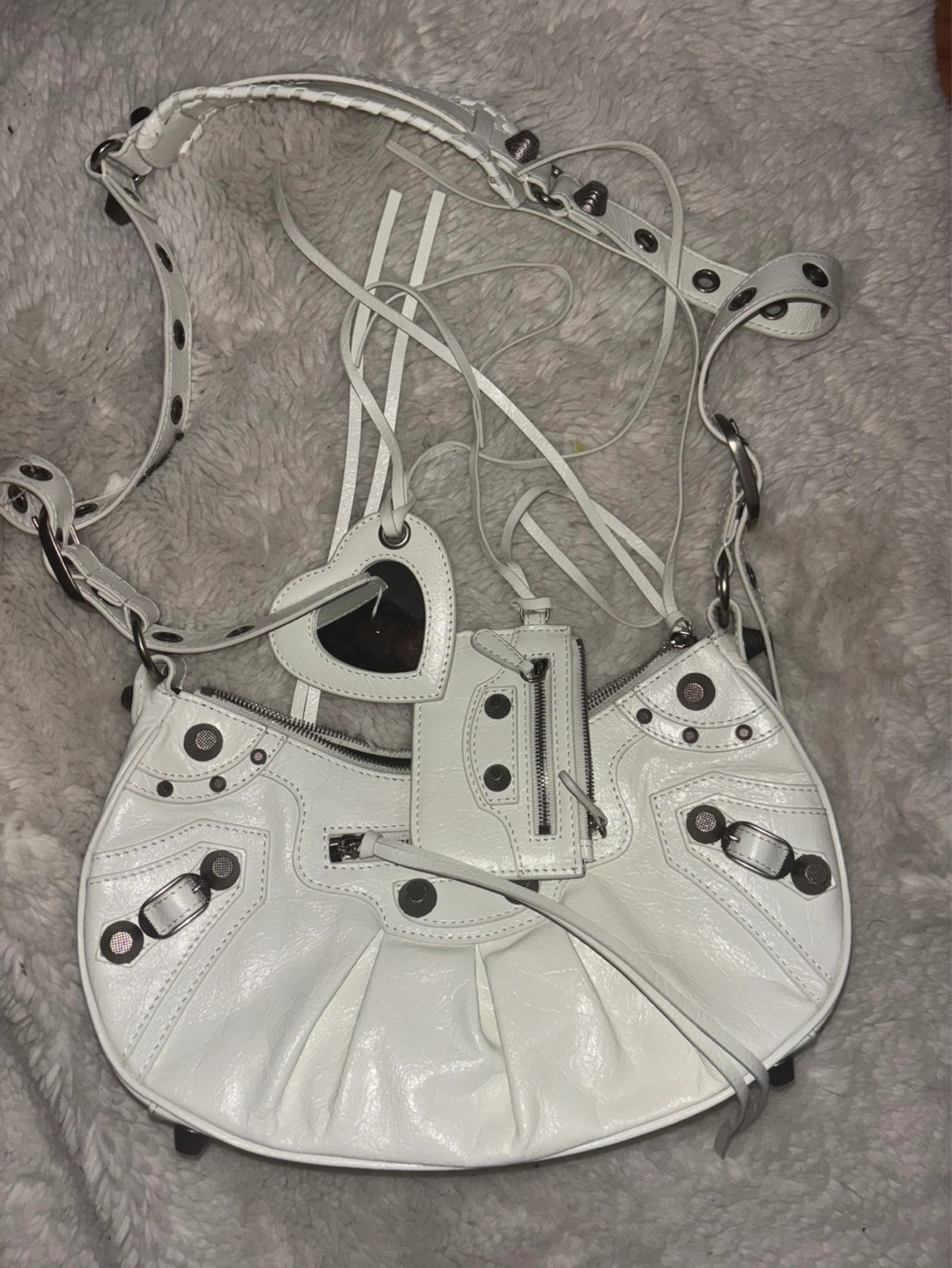 Balenciaga White Leather Shoulder Bag