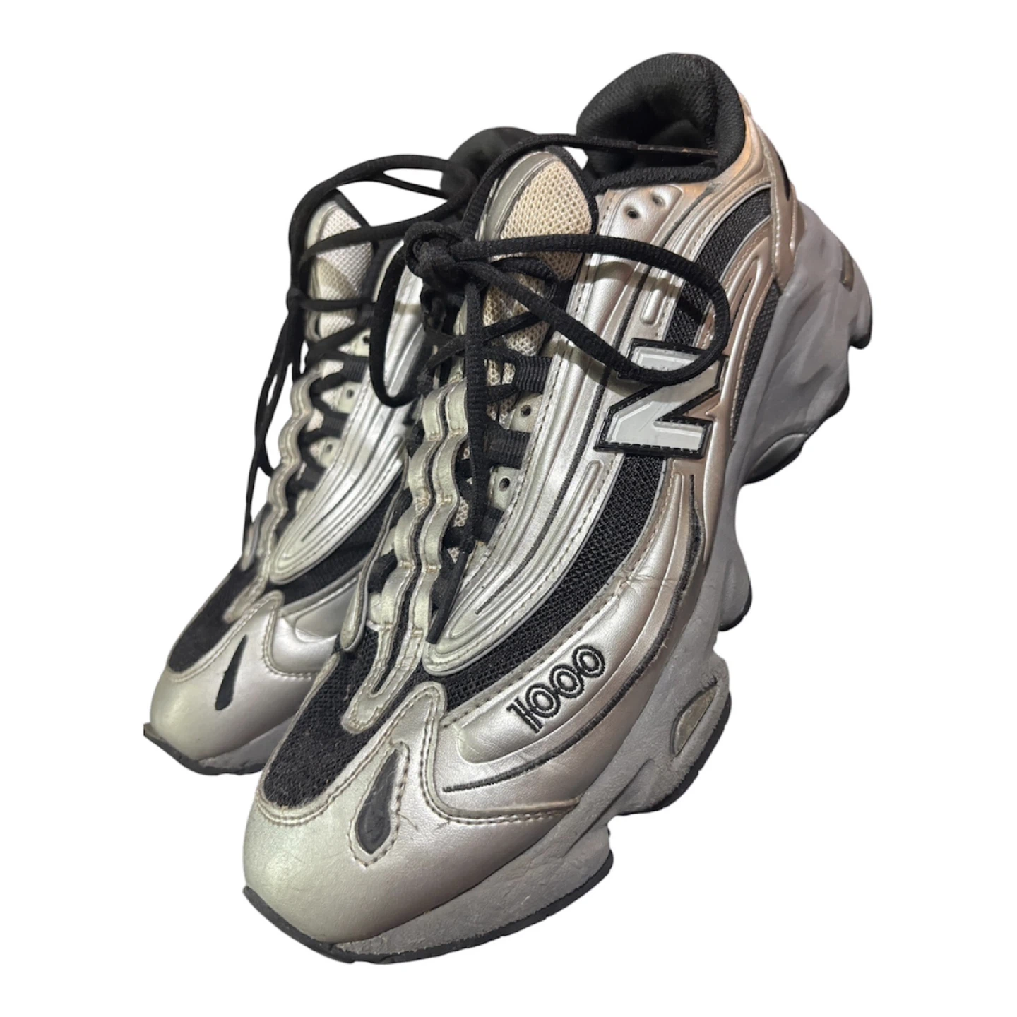 New Balance 1000 Silver and Black Athletic Shoes - photo 2