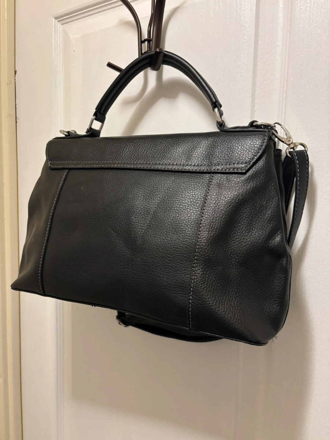 L.CREDI Black Genuine Leather Handbag - photo 2