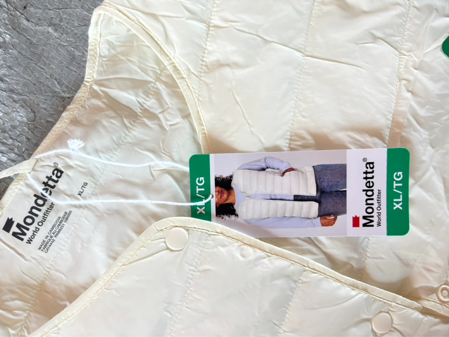 Mondetta Cream Puffer Vest - XL/TG - photo 2
