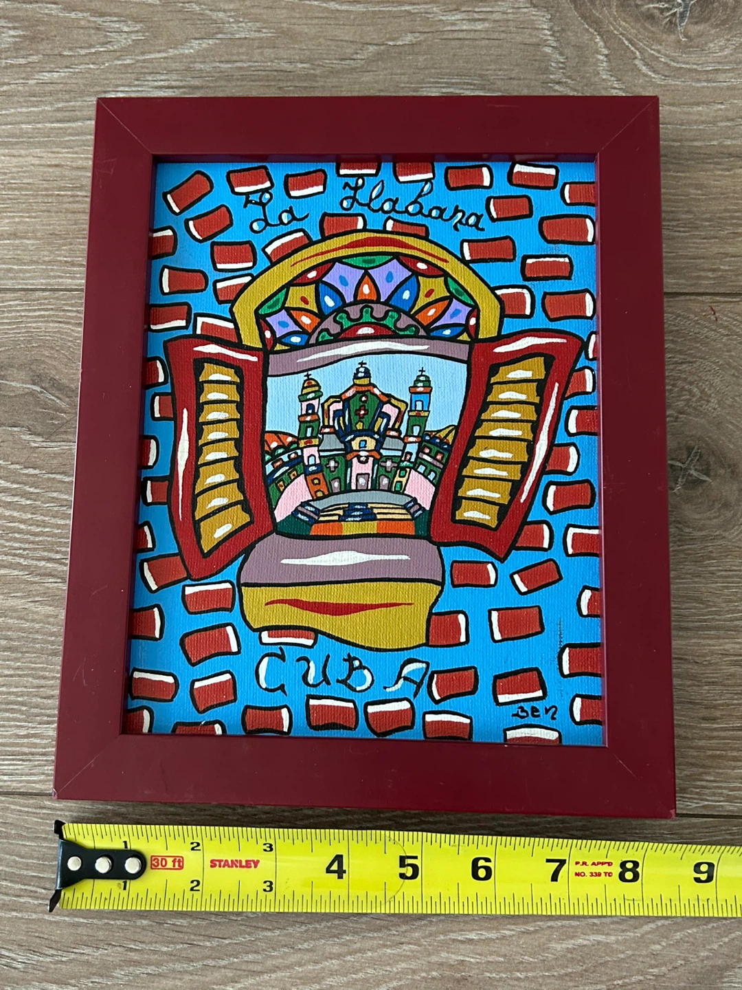 Original “La Habana” Cuba Folk Art Painting – Signed - photo 2