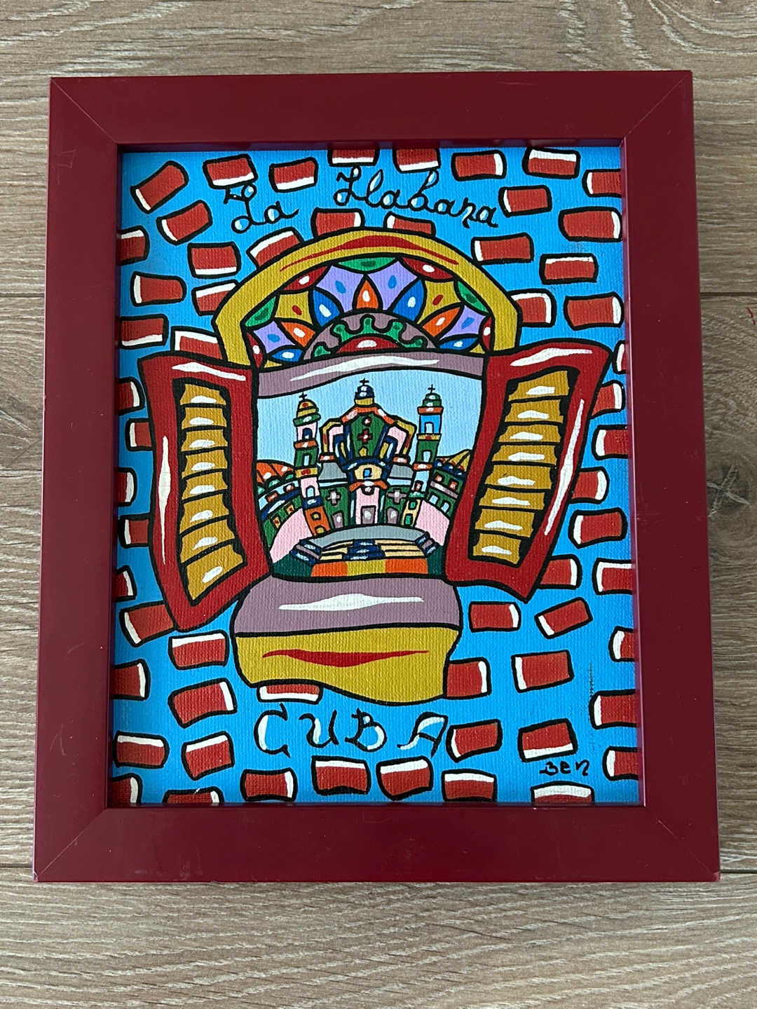 Original “La Habana” Cuba Folk Art Painting – Signed