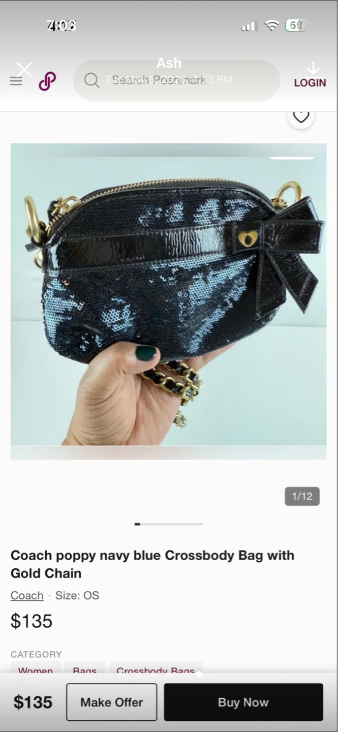 Coach Black Sequin Bow Crossbody Bag - photo 3