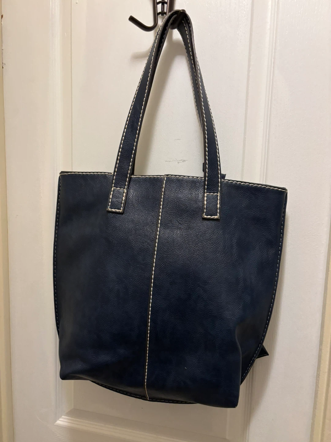 Navy Blue Tote Bag with Matching Pouch
