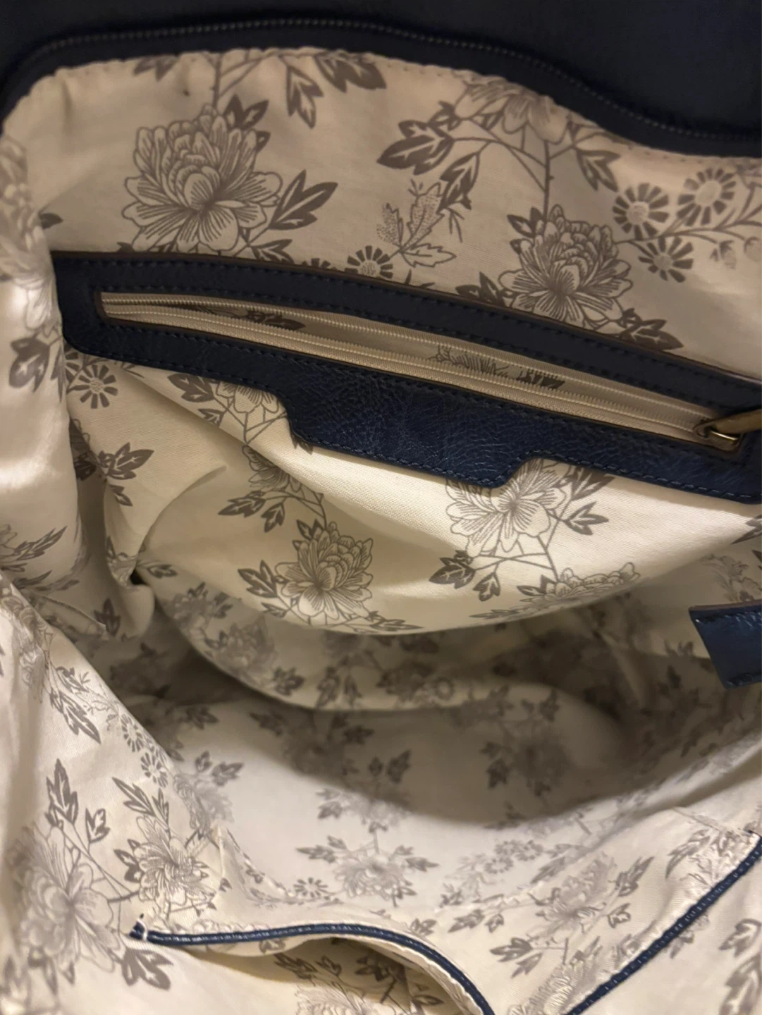 Navy Blue Tote Bag with Matching Pouch - photo 3