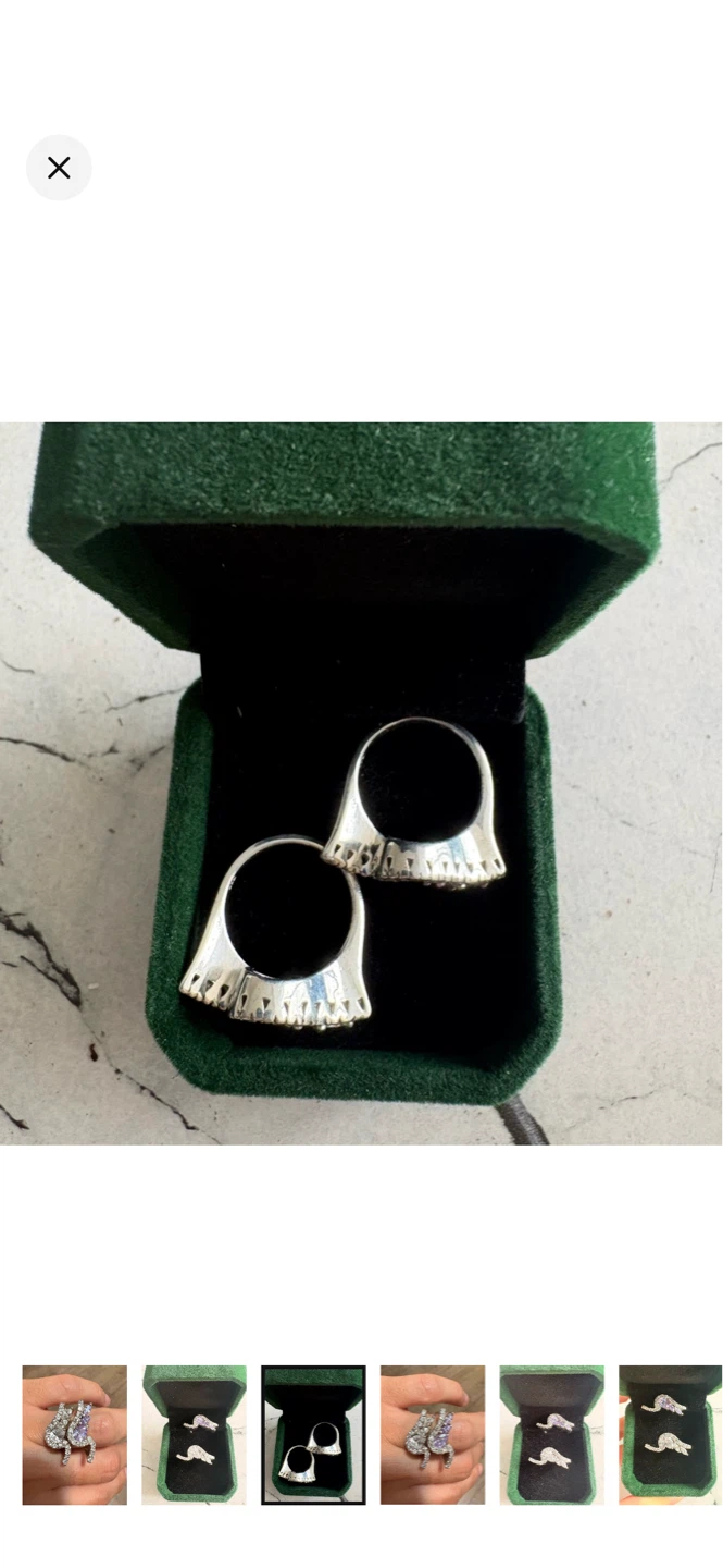 Genuine stones Sparkly Cat Ring Set - photo 4
