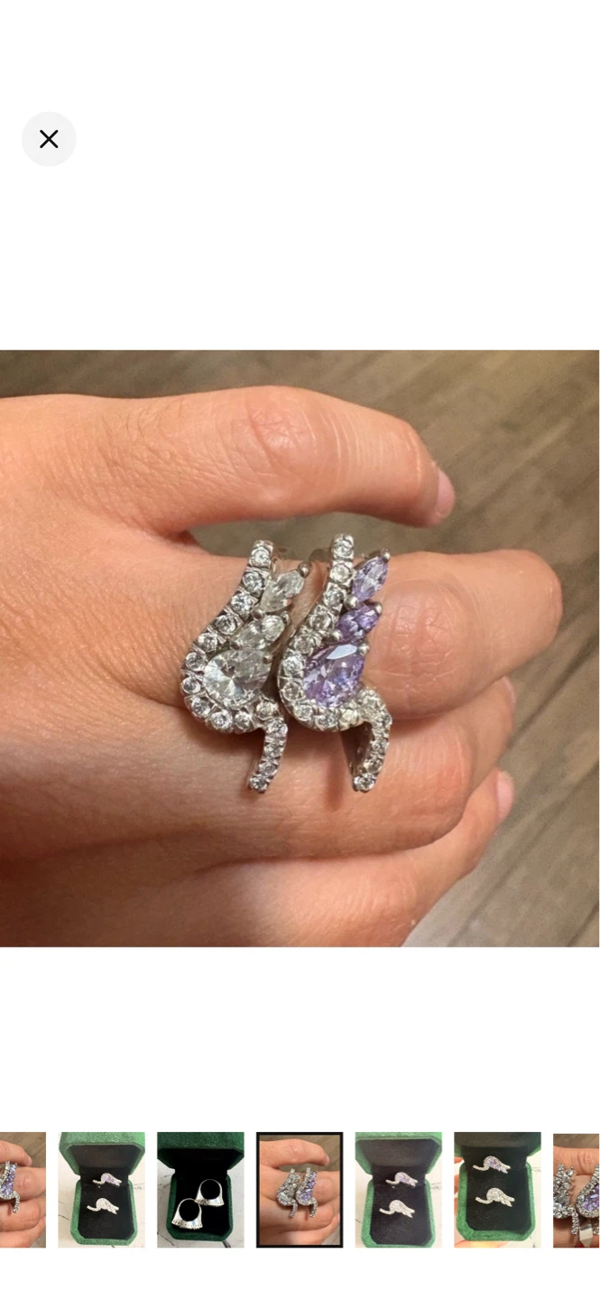 Genuine stones Sparkly Cat Ring Set