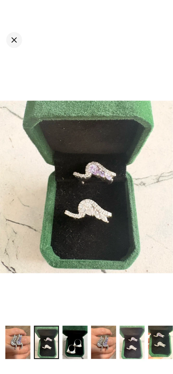 Genuine stones Sparkly Cat Ring Set - photo 3