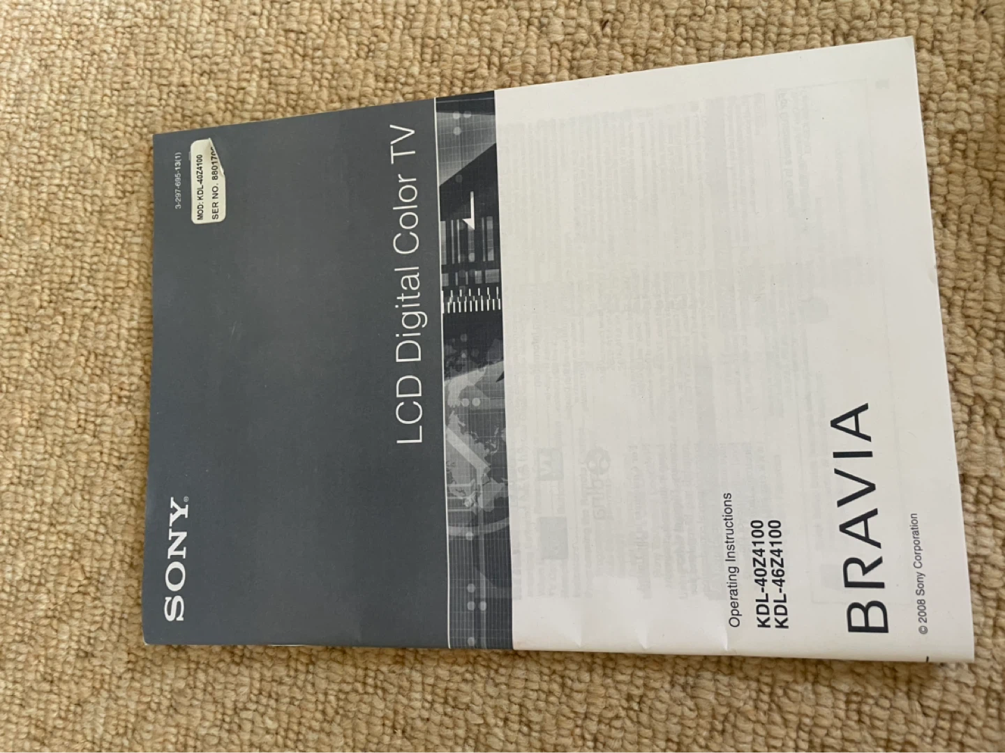 Sony BRAVIA LCD Digital Color TV - photo 2