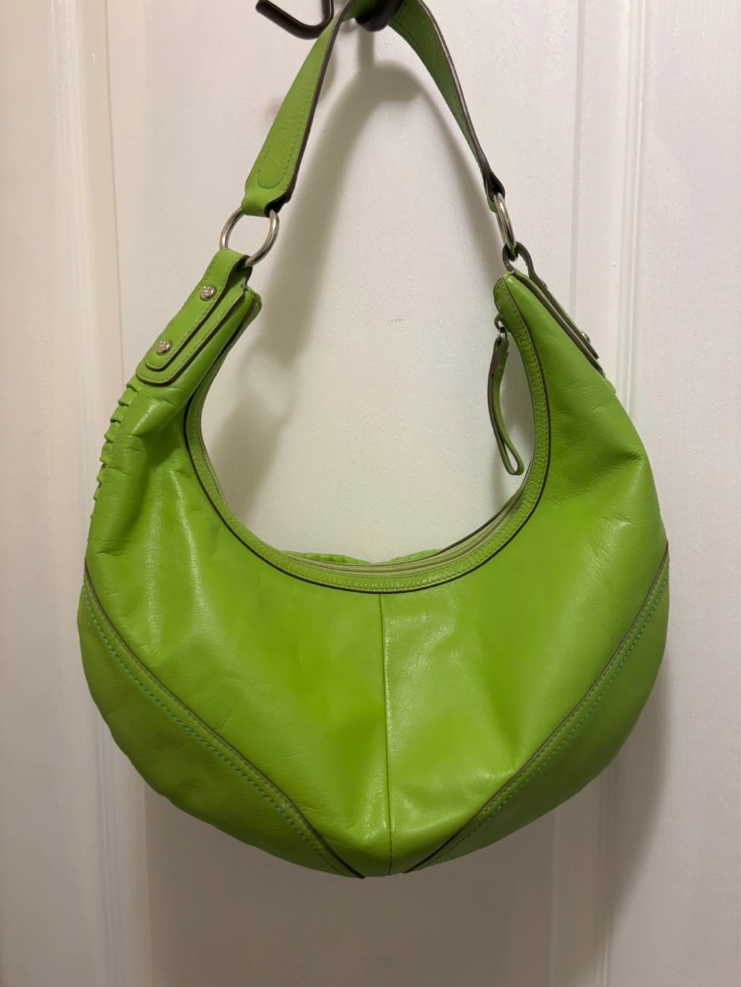 Sabrina Scialla Green Leather Hobo Bag - photo 4