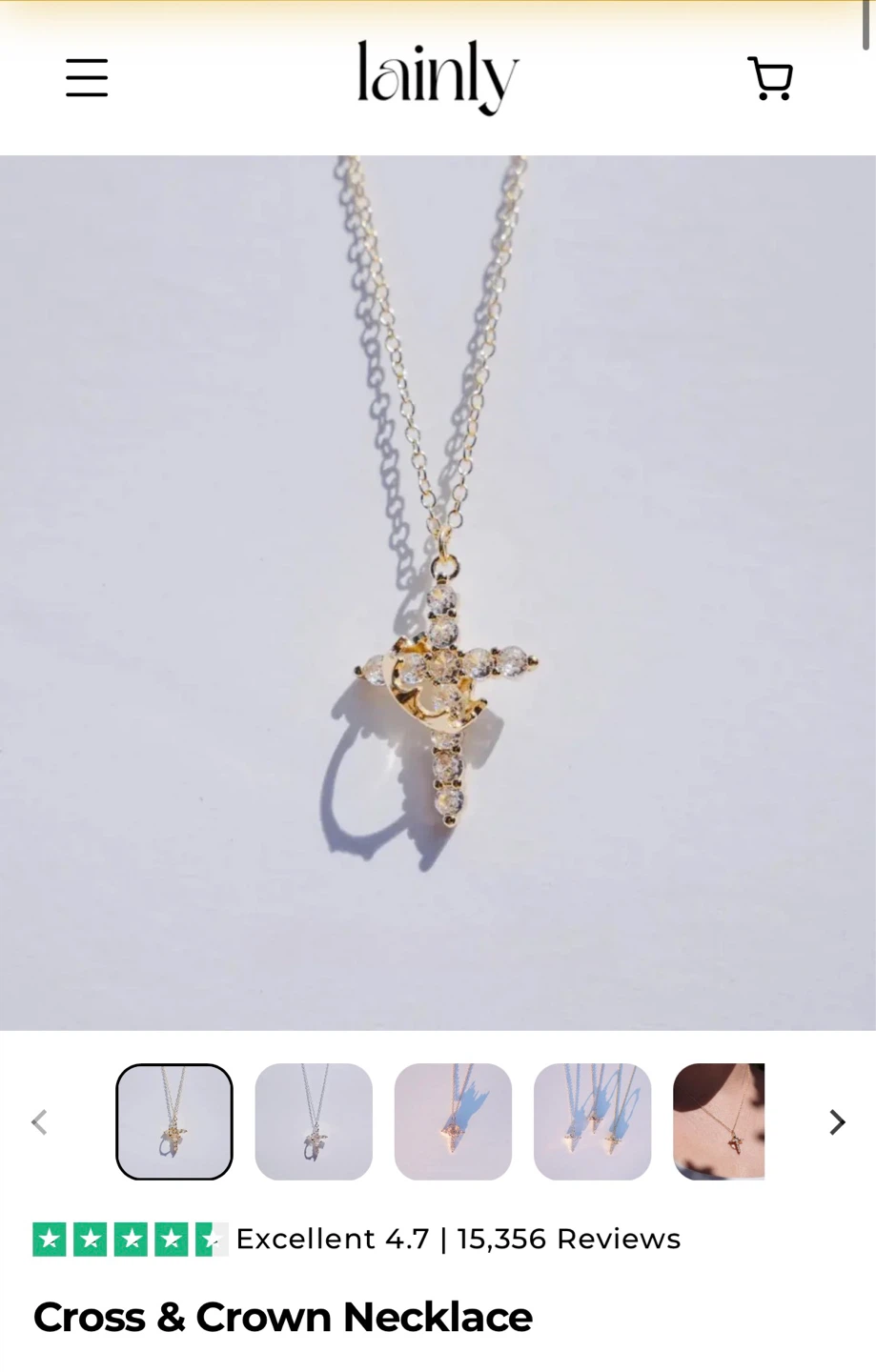 Lainly Cross Necklace with Crystals - photo 2