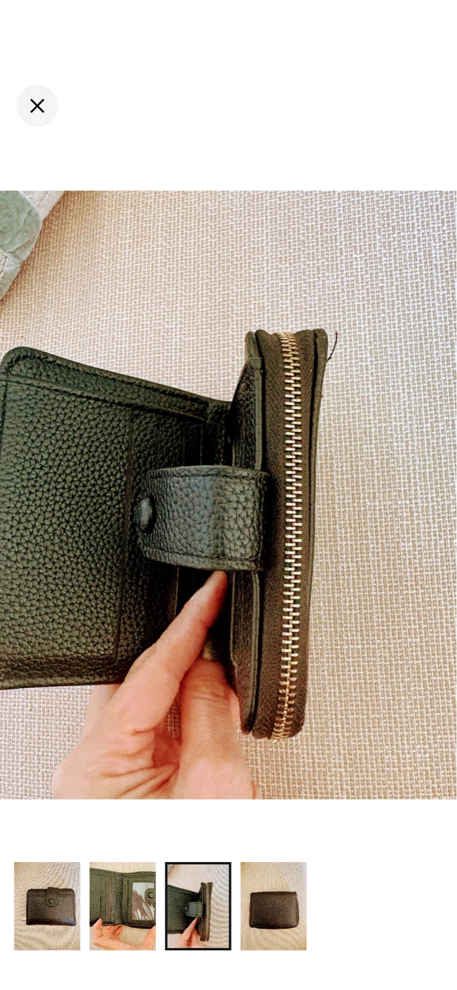 Black Bifold Wallet with Snap Closure - photo 3