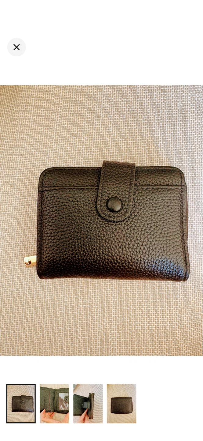 Black Bifold Wallet with Snap Closure