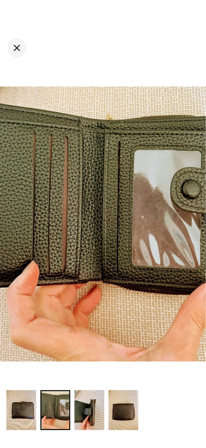 Black Bifold Wallet with Snap Closure - photo 2
