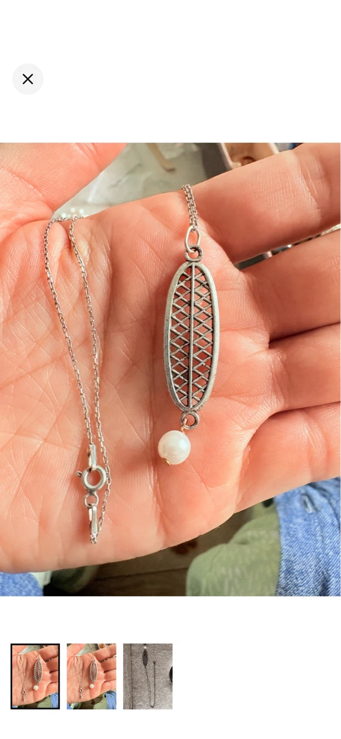 Pendant Necklace with Pearl Accent - photo 2