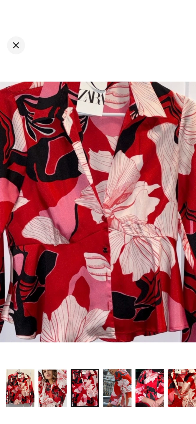 Zara Floral Print Button-Up Shirt - photo 5