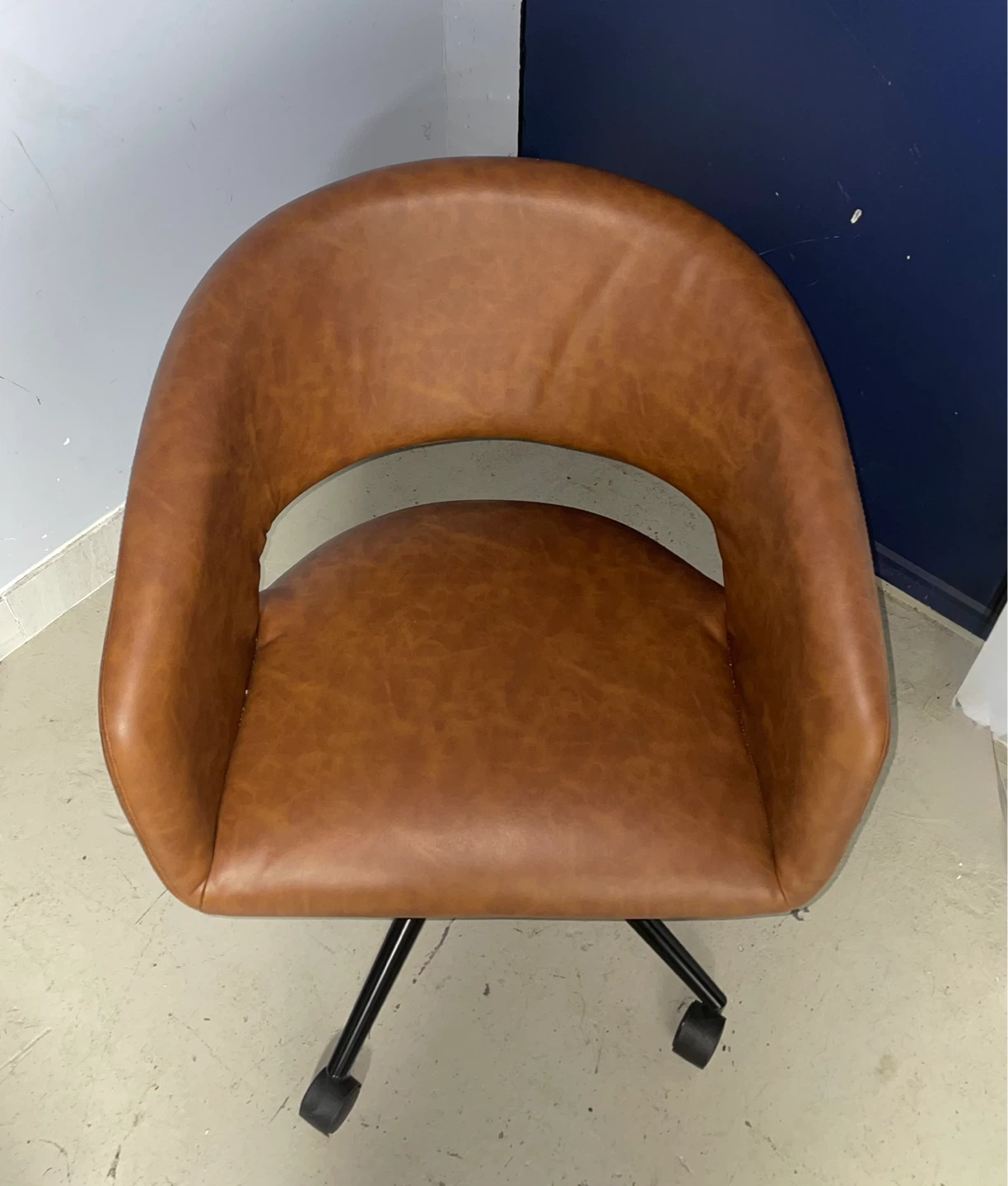 Brown Faux Leather Swivel Chair