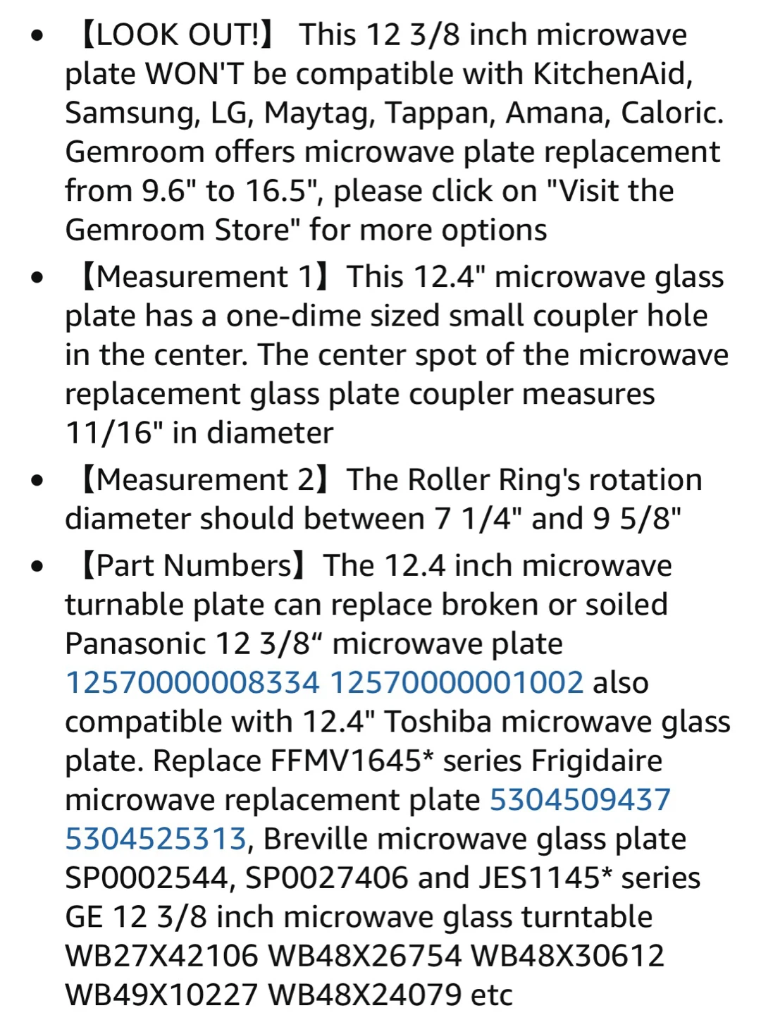 Brand New Microwave Glass Turntable Plate – 12.4” / 12 3/8” - photo 4