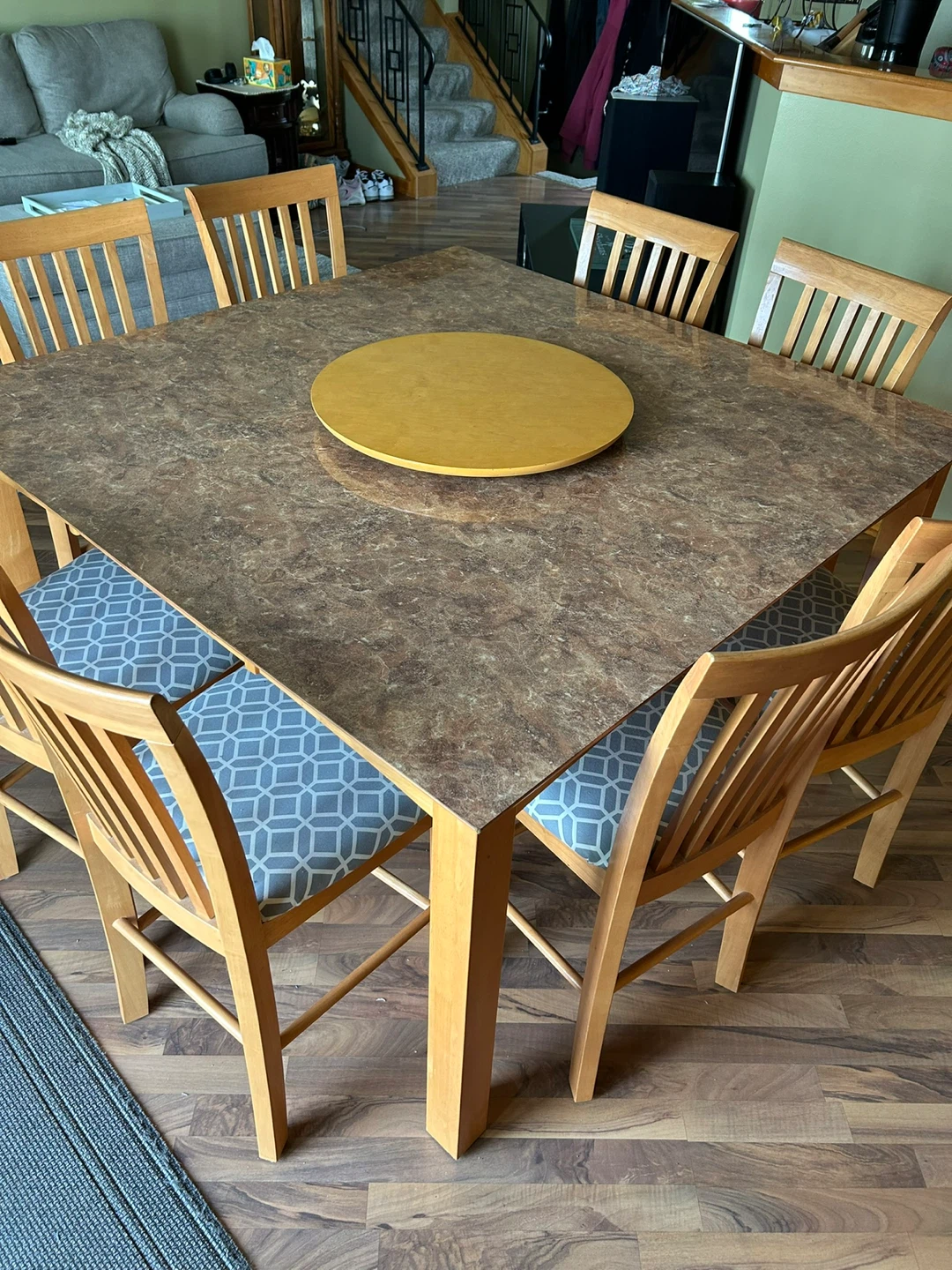 Wood Dining Table Set with 8 Chairs