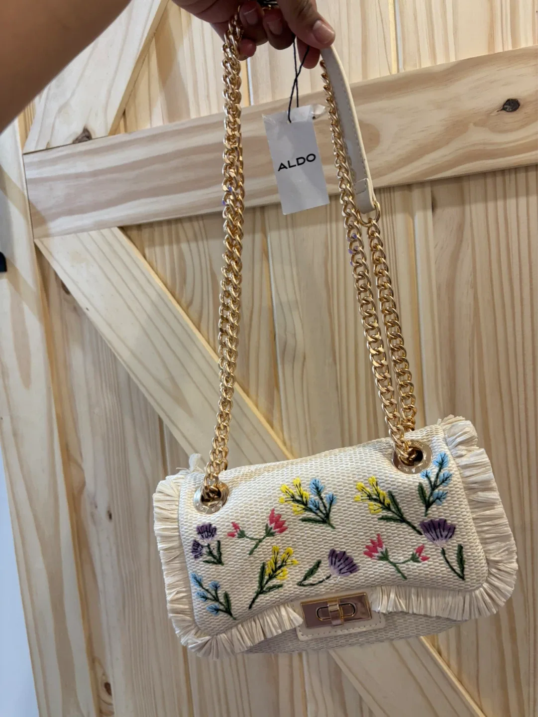 ALDO Embroidered Shoulder Bag
