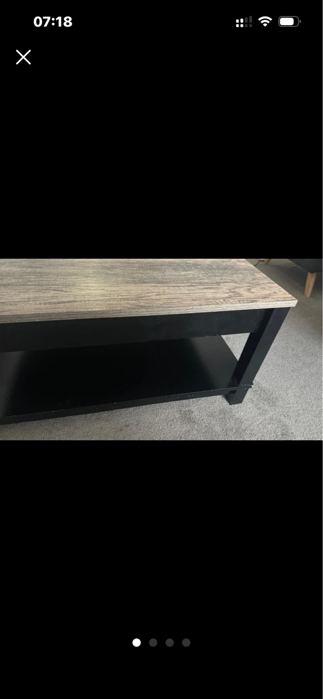 Wooden Coffee Table with Storage Shelf - photo 4