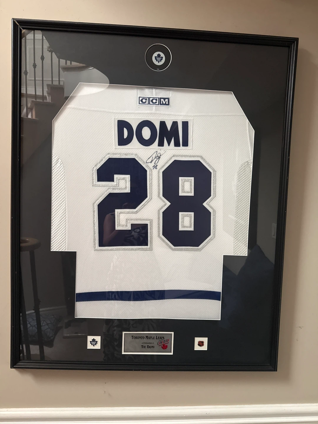 Framed Tie Domi Toronto Maple Leafs Autographed Jersey