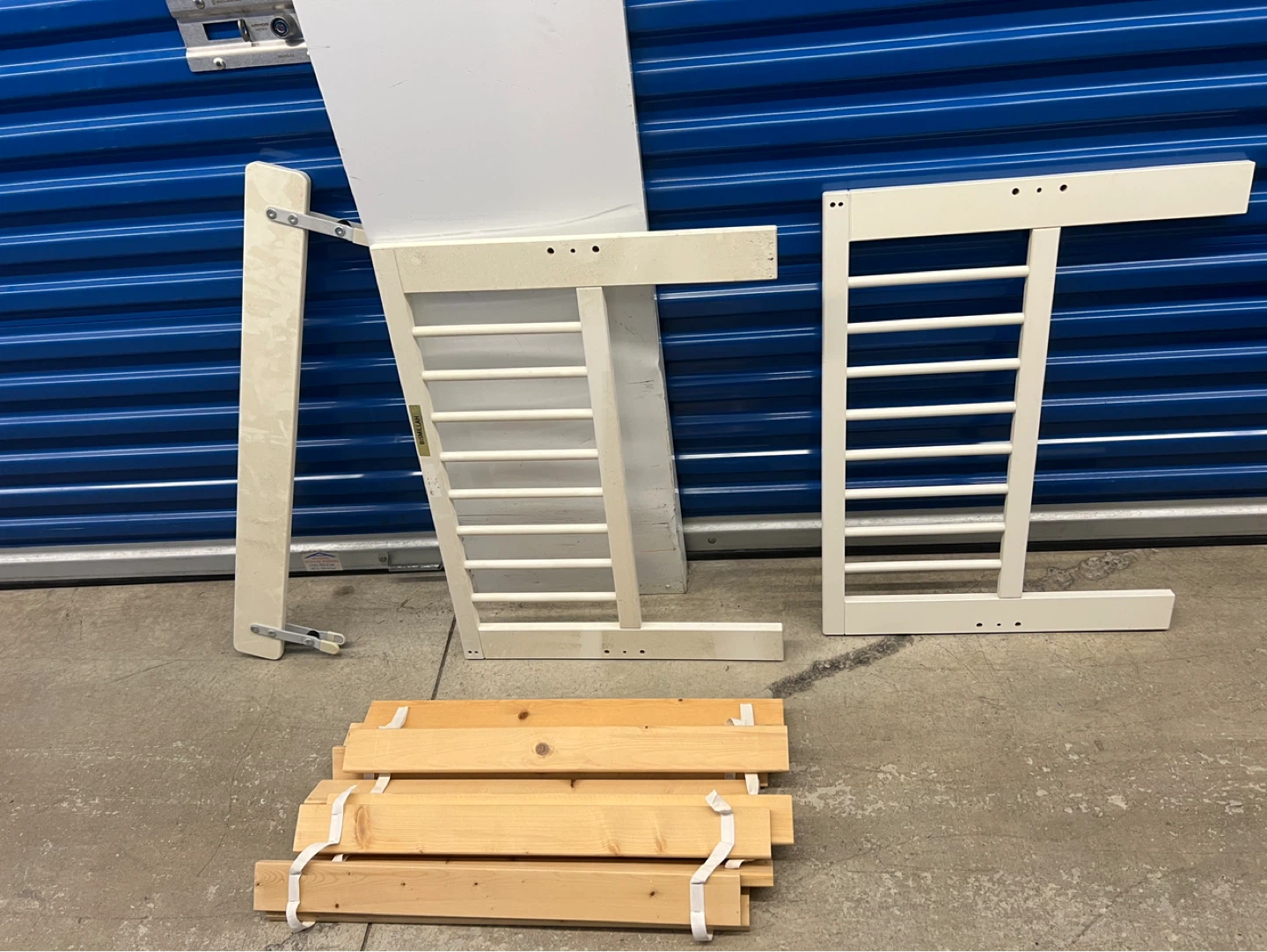White Wooden Crib Rails and Slats - photo 3