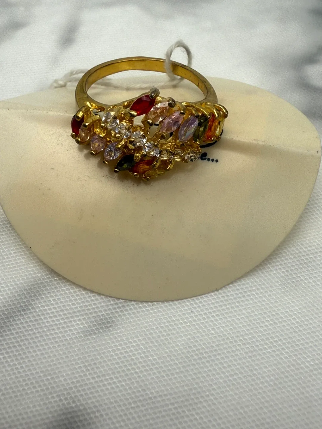 KLAD Multicolor Crystal Statement Ring Gold Tone Cocktail Ring - photo 2