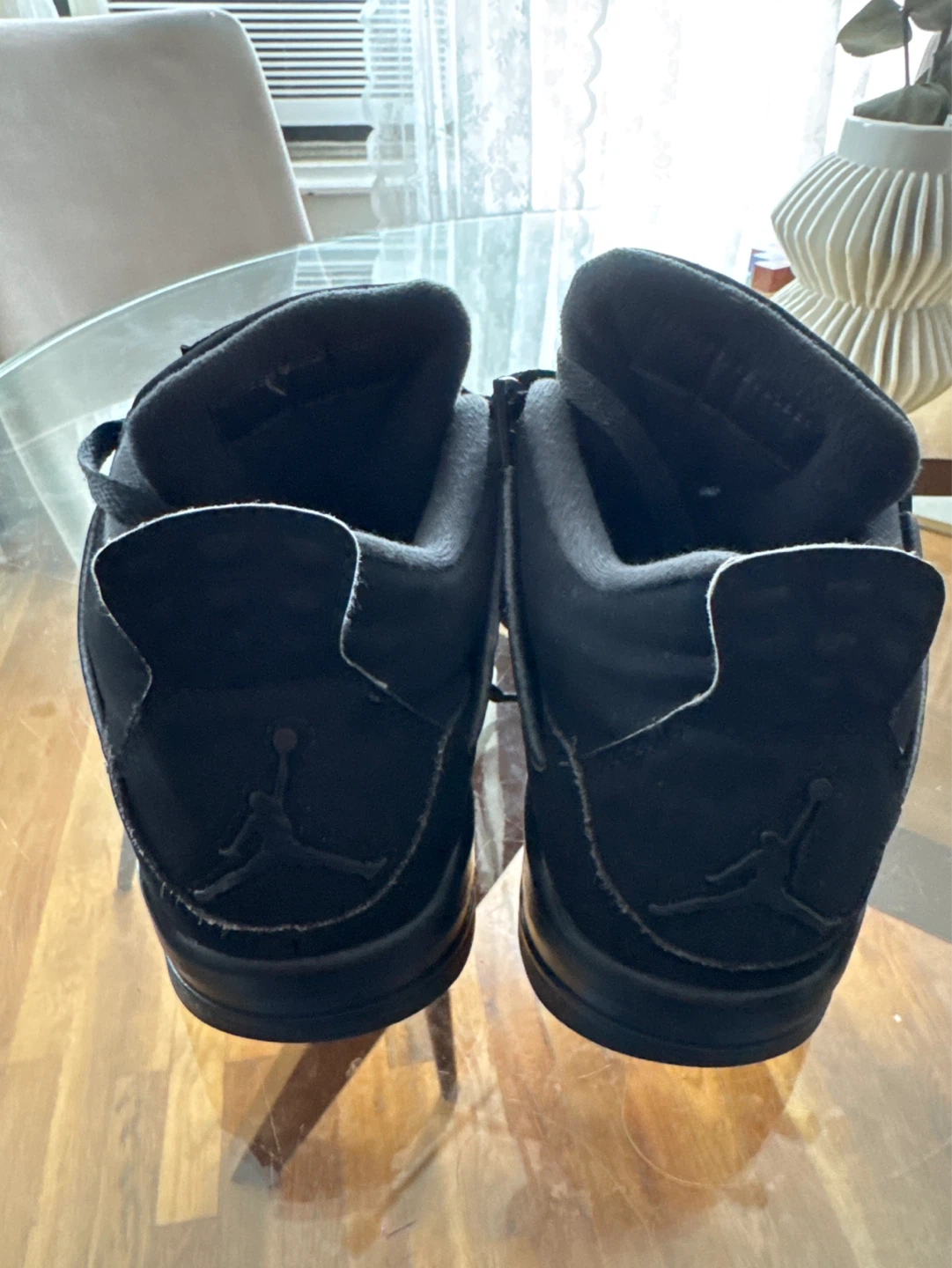 Air Jordan 4 Retro Black Sneakers size 7 - photo 2