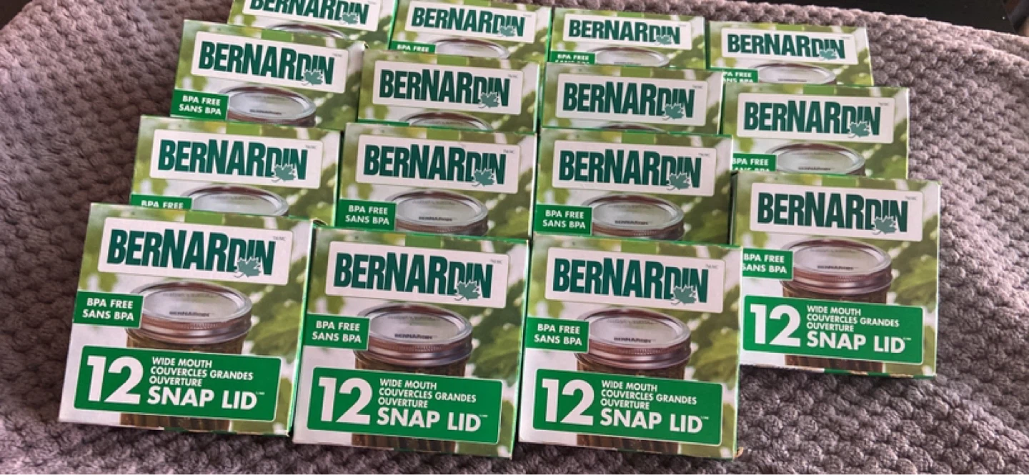 15 New Bernardin Wide Mouth Snap Lids (12 Pack)