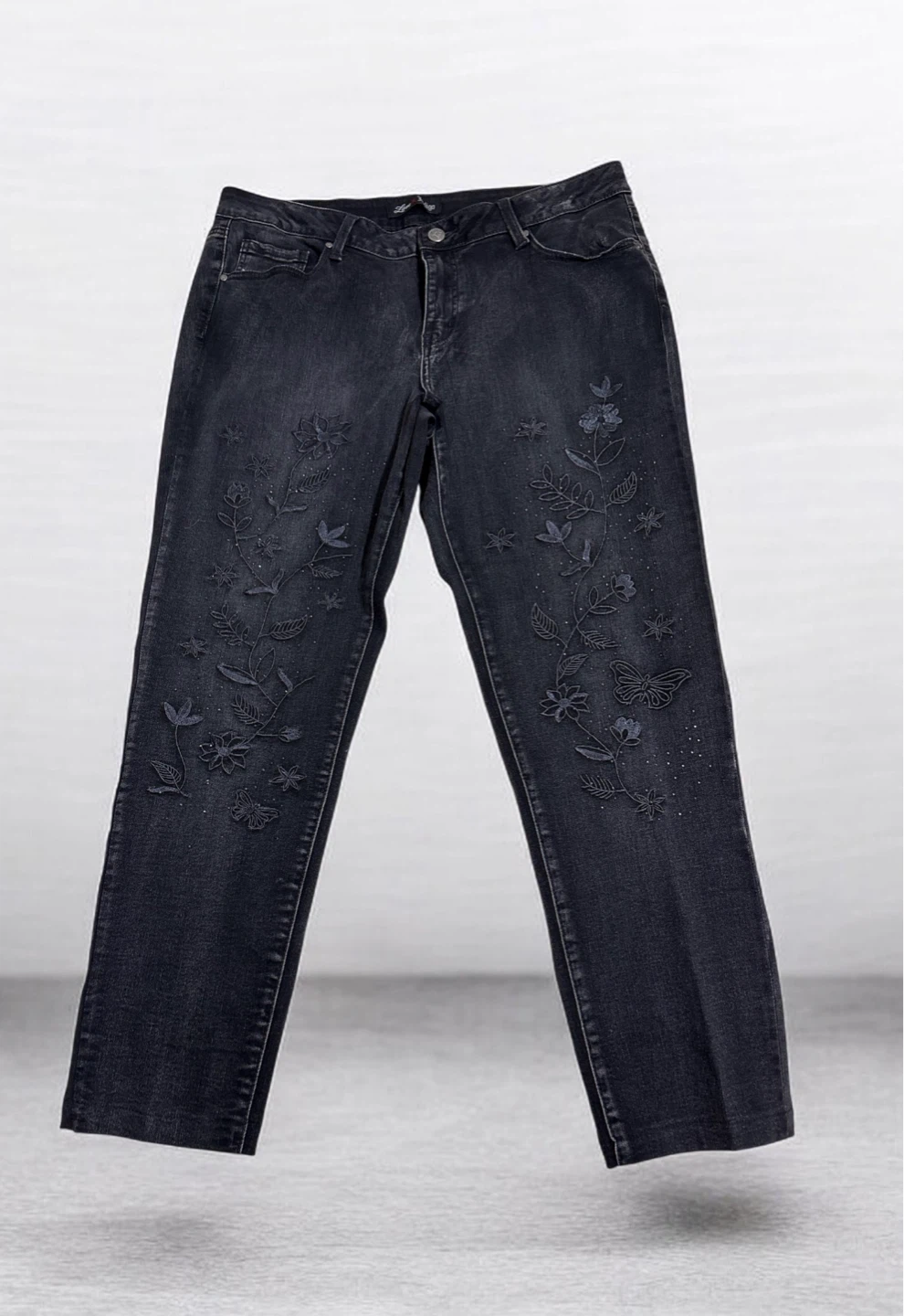 Love x Indigo Embellished Black Jeans Size 16