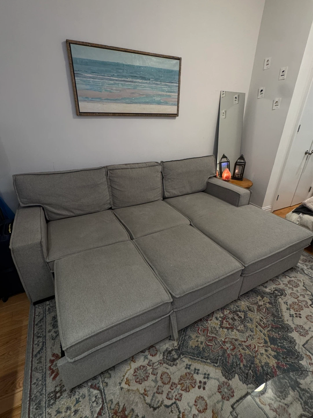 Pull out sofa with chaise storage - photo 2