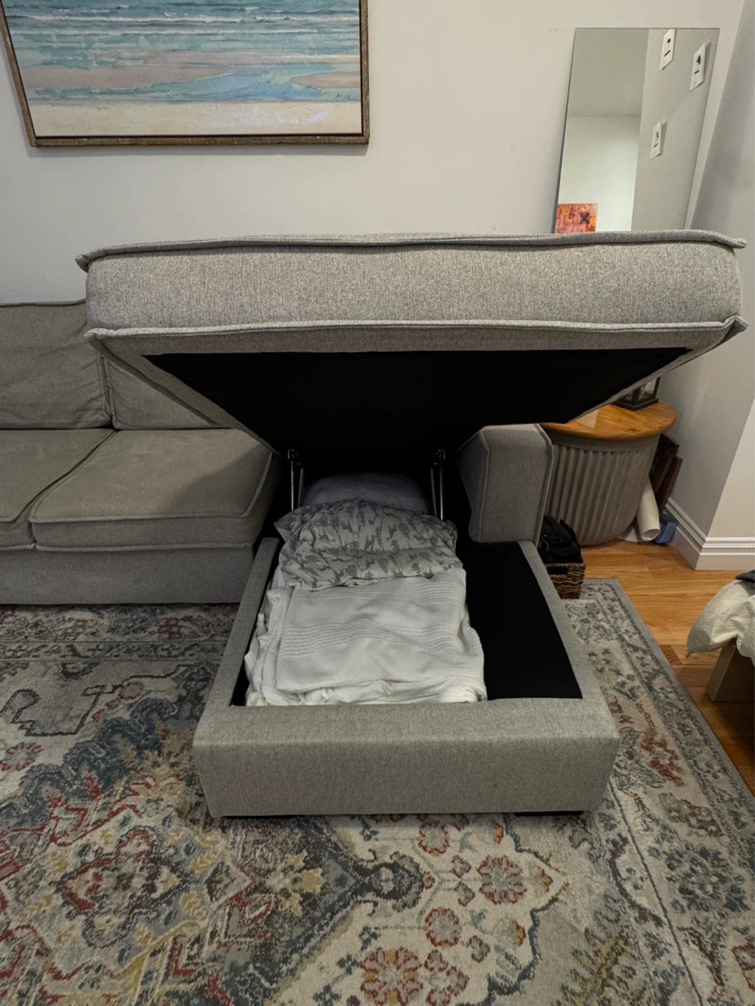 Pull out sofa with chaise storage - photo 3