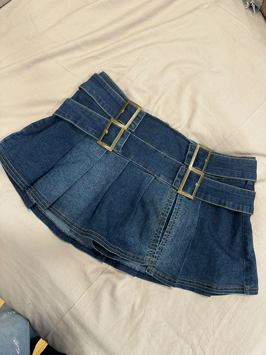 BDG Double Belted Denim Mini Skort - photo 2