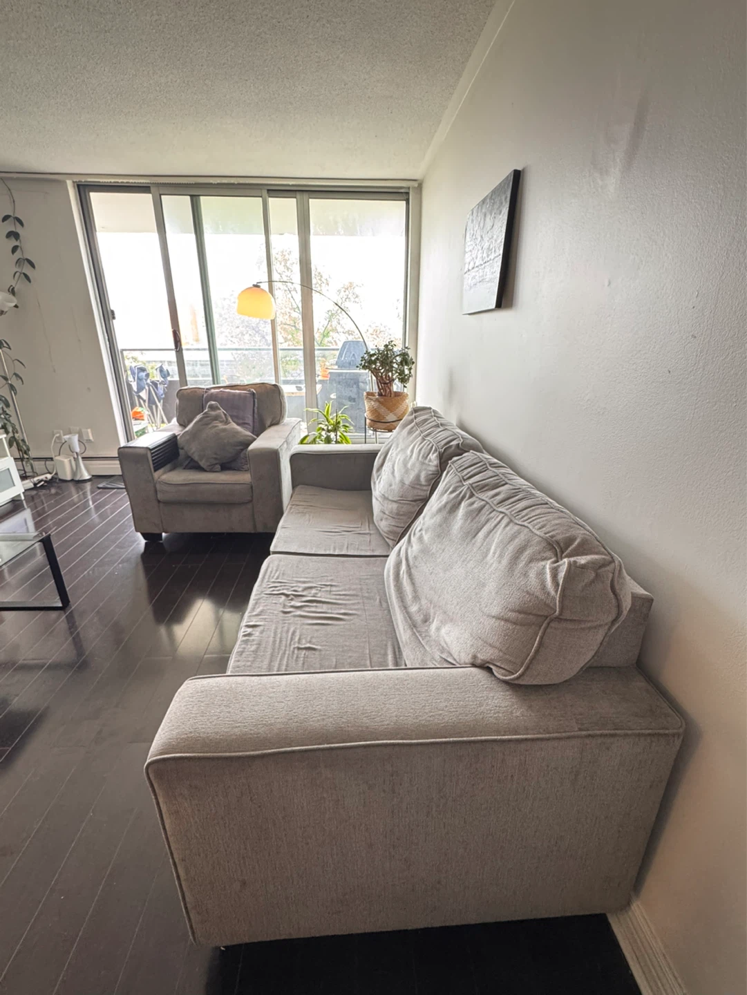 Light Grey Couch + Armchair - photo 2