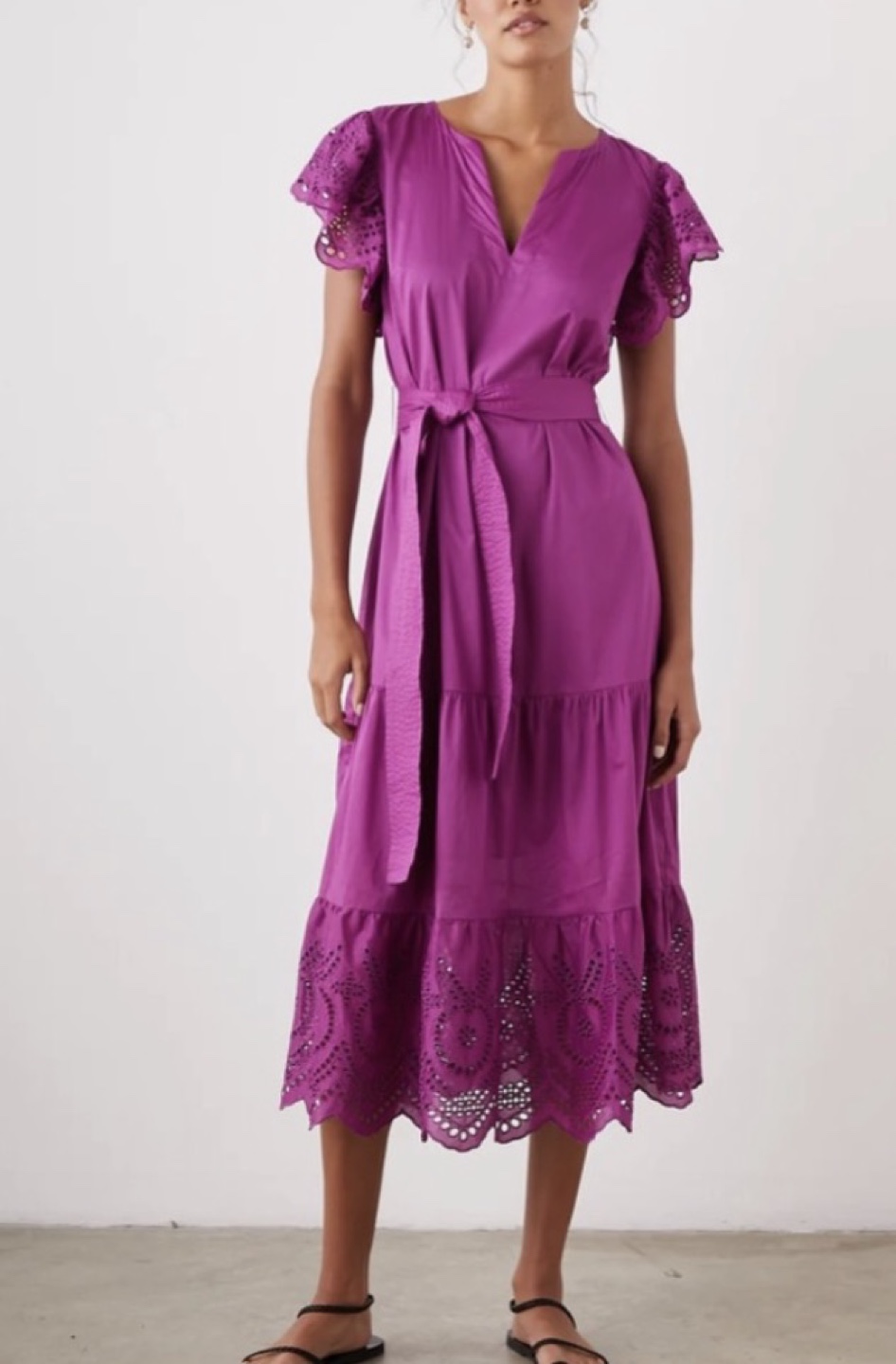 Rails purple Ruffle Eyelet Dress
