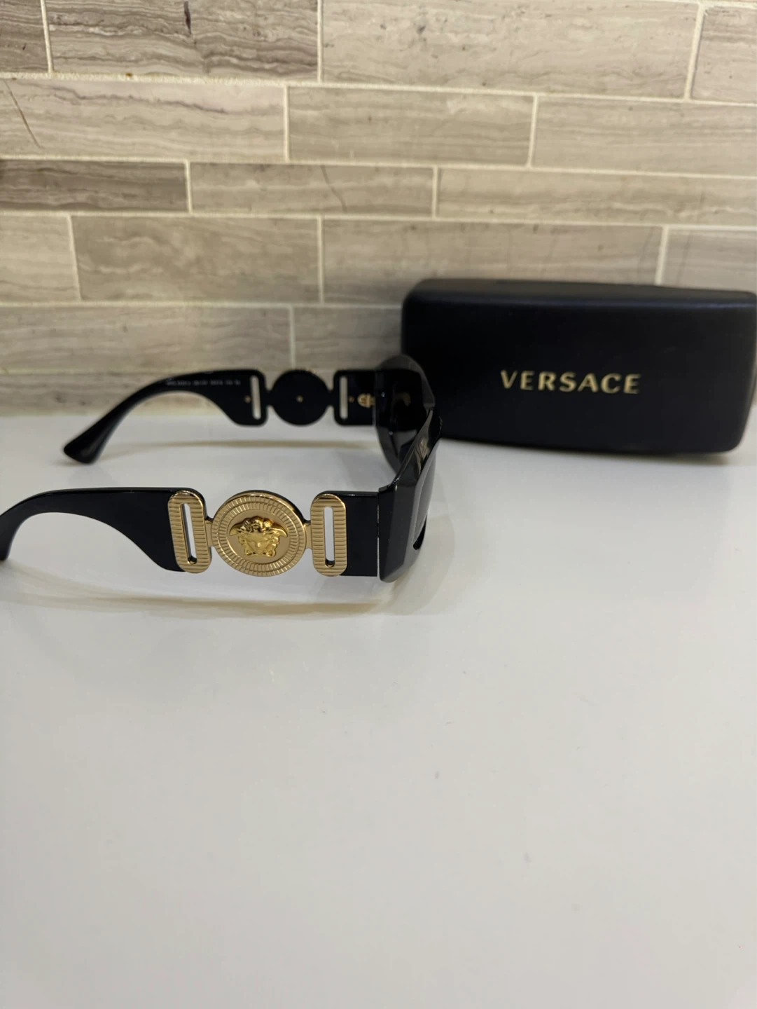 Versace Black Sunglasses with Medusa Emblem