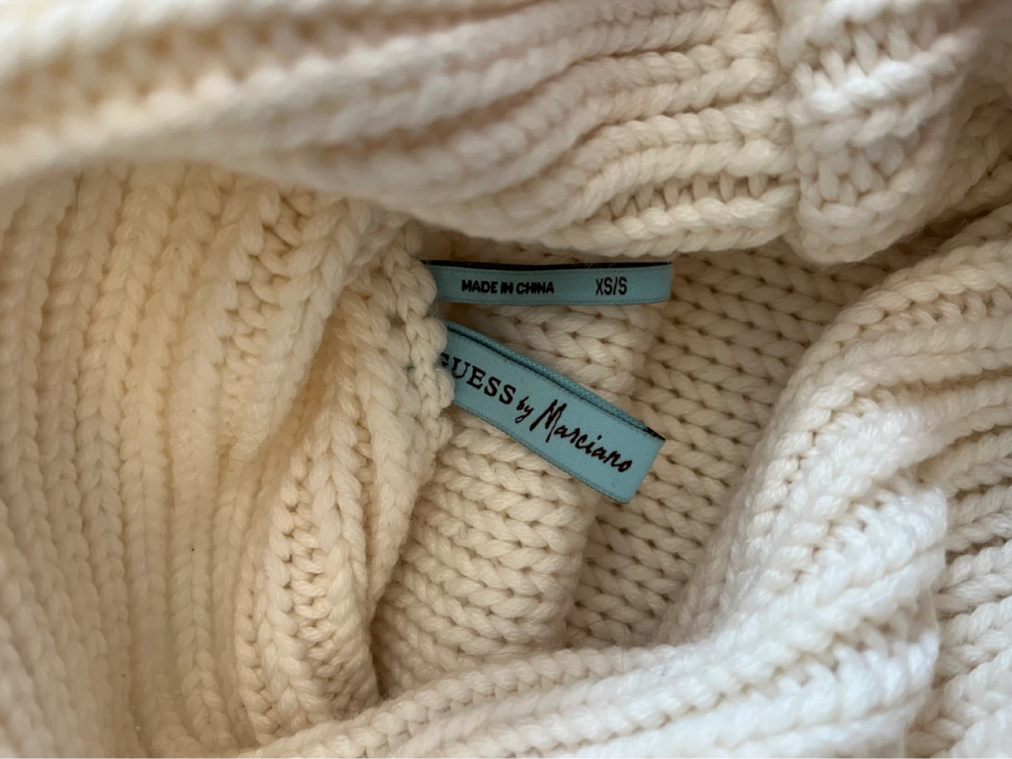 GUESS by Marciano Cream Cable Knit Poncho - photo 2